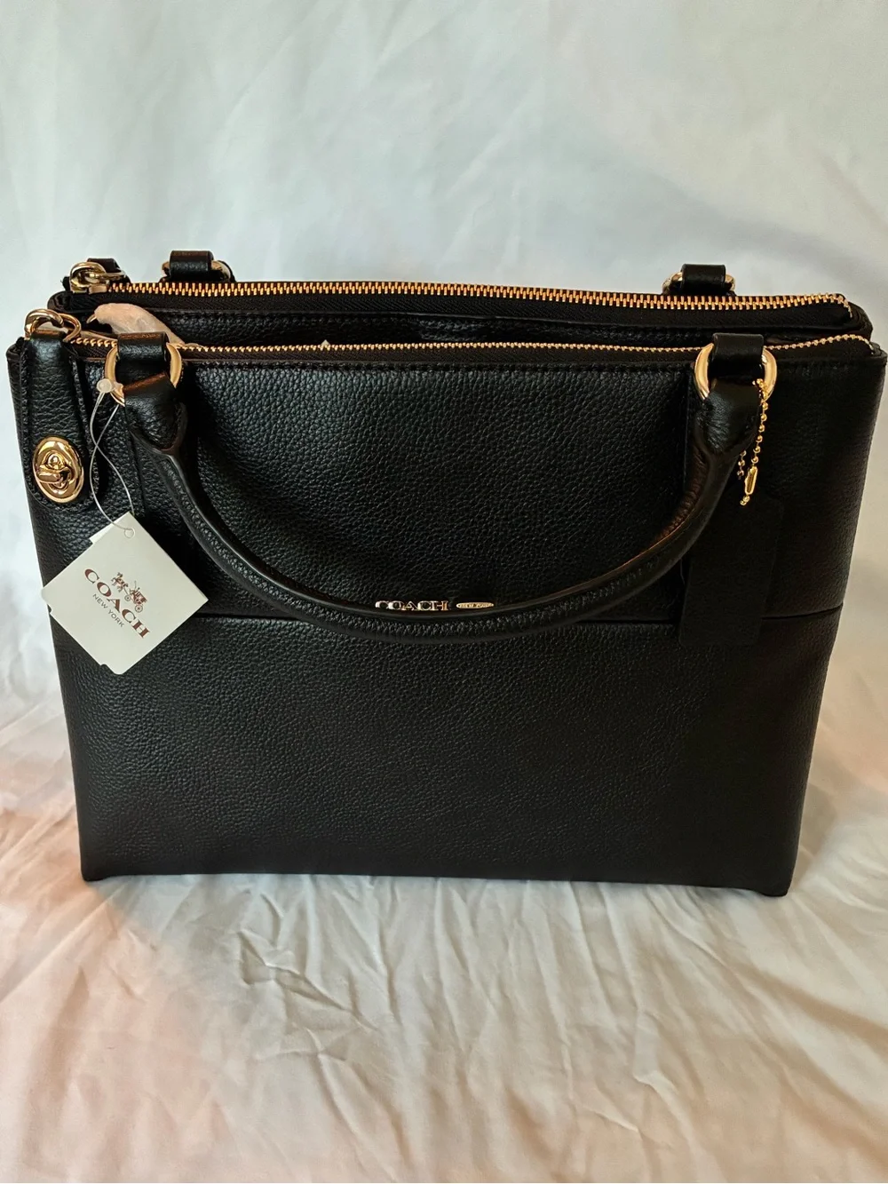 COACH Small Turnlock Borough Bag in Pebbled Leather